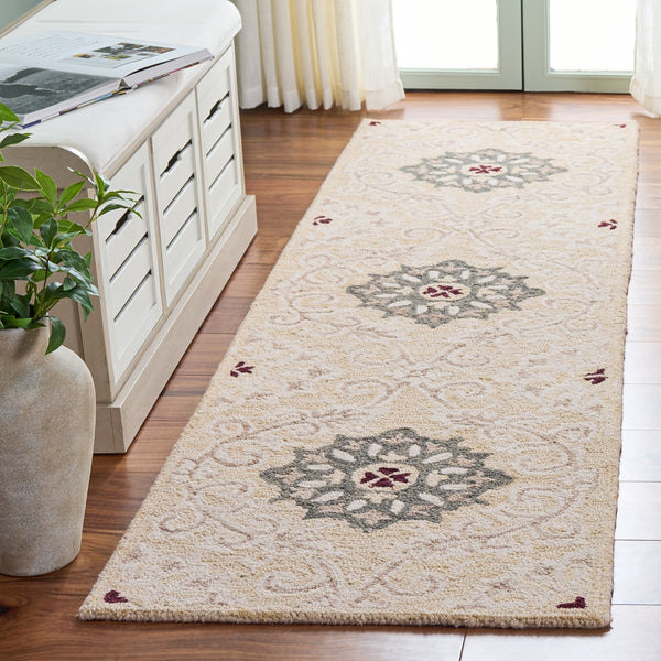 Safavieh Metro Hand-Tufted Beige Ivory Square Rug — Wool-Cotton Blend, Transitional Neutral Texture For Rooms 6'-0" x 6'-0" MET894B-6SQ