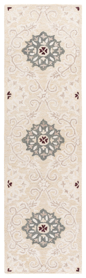 Safavieh Metro Hand‑Tufted Beige Ivory Rug — Wool‑Cotton Blend, Transitional Floral Texture For Living Spaces 5'-0" x 8'-0" MET894B-5