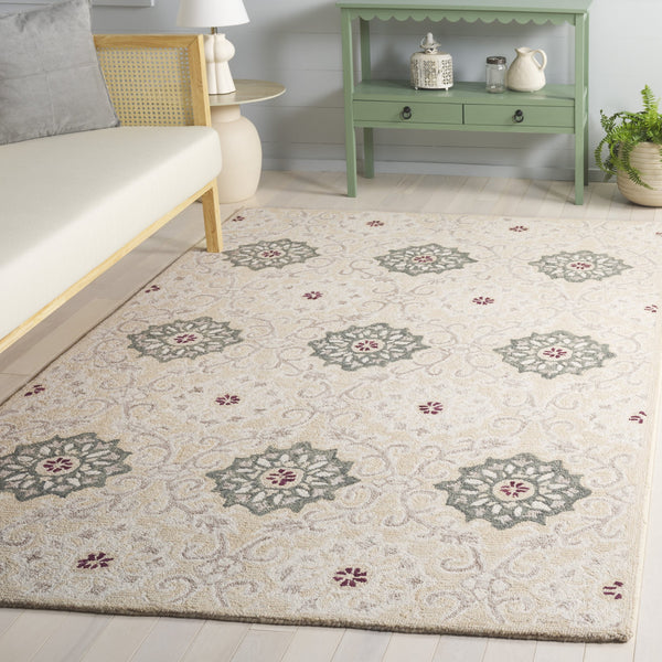 Safavieh Metro Hand-Tufted Beige Ivory Area Rug - Wool Cotton Blend, Low-Profile Transitional Elegance 4'-0" x 6'-0" MET894B-4