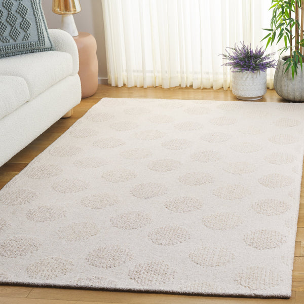 Safavieh Metro Hand-Tufted Ivory Area Rug 8X10 Wool-Cotton Low Profile Pile For Modern & Transitional Rooms 9'-0" x 12'-0" MET895A-9