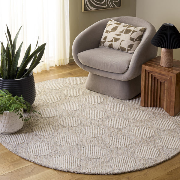 Safavieh Metro Hand-Tufted Gold Ivory Area Rug — 85% Wool 15% Cotton, Low-Profile Plush, Transitional Elegance 5'-0" x 8'-0" MET895D-5