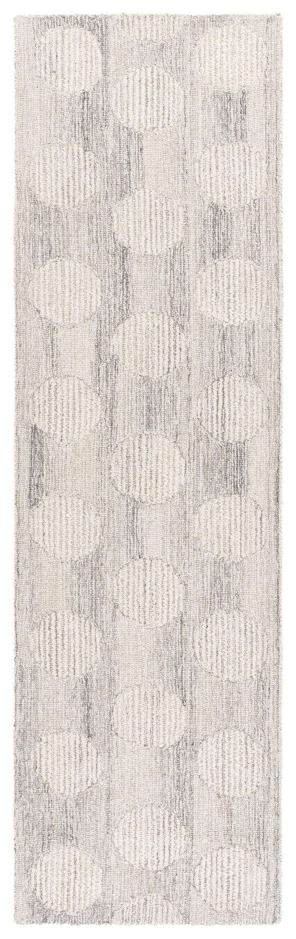 Safavieh Metro Hand‑Tufted Round Rug Grey Ivory — Wool‑Cotton Blend, Plush Low Pile, Modern Transitional Accent 6'-0" x 6'-0" MET895F-6R