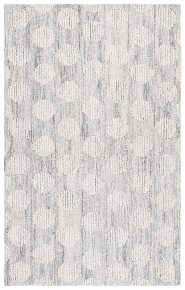 Safavieh Metro Hand-Tufted Grey Ivory Area Rug — Transitional Wool-Cotton Blend, Low Pile, Cozy Durable Accent 4'-0" x 6'-0" MET895F-4