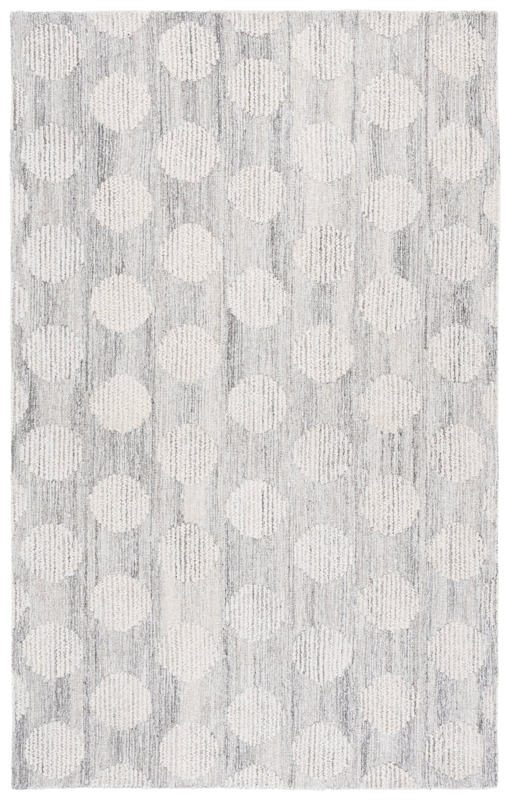Safavieh Metro Hand-Tufted Grey Ivory Square Rug — Low-Profile Wool-Cotton Blend For Modern Minimalist Rooms 6'-0" x 6'-0" MET895F-6SQ