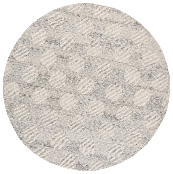 Safavieh Metro Hand-Tufted Grey Ivory Area Rug — Wool-Cotton Low-Pile Modern Transitional Anchor Rug (89) 6'-0" x 9'-0" MET895F-6