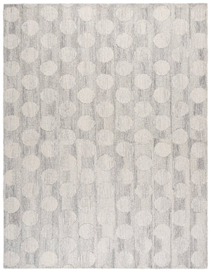 Safavieh Metro Hand-Tufted Grey Ivory Area Rug — Wool-Cotton Low-Pile Modern Transitional Anchor Rug (89) 6'-0" x 9'-0" MET895F-6