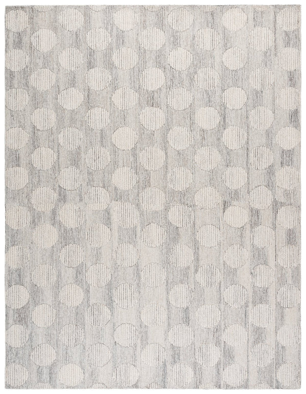 Safavieh Metro Hand-Tufted Grey Ivory Area Rug — Wool-Cotton Low-Pile Modern Transitional Anchor Rug (89) 6'-0" x 9'-0" MET895F-6