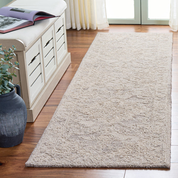 Safavieh Metro Hand-Tufted Wool-Cotton Runner In Light Grey And Ivory — Low-Profile, Durable, Timeless Elegance 2'-3" x 8'-0" MET896G-28