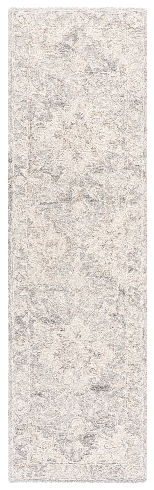 Safavieh Metro Hand-Tufted Wool-Cotton Runner In Light Grey And Ivory — Low-Profile, Durable, Timeless Elegance 2'-3" x 8'-0" MET896G-28