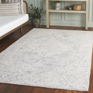 Safavieh Metro Hand-Tufted Wool-Cotton Runner In Light Grey And Ivory — Low-Profile, Durable, Timeless Elegance 2'-3" x 8'-0" MET896G-28