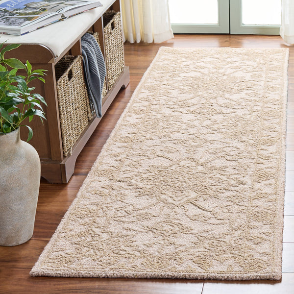 Safavieh Metro Hand-Tufted Light Brown Ivory Rug — Wool-Cotton Low-Pile Transitional Square Accent Rug 6'-0" x 6'-0" MET896T-6SQ