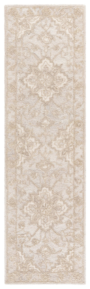 Safavieh Metro Hand-Tufted Light Brown Ivory Rug — Wool-Cotton Low-Pile Transitional Square Accent Rug 6'-0" x 6'-0" MET896T-6SQ