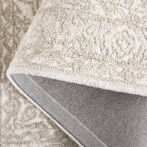 Safavieh Metro Hand-Tufted Light Brown Ivory Rug — Wool-Cotton Low-Pile Transitional Square Accent Rug 6'-0" x 6'-0" MET896T-6SQ