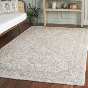 Safavieh Metro Hand-Tufted Light Brown Ivory Rug — Wool-Cotton Low-Pile Transitional Square Accent Rug 6'-0" x 6'-0" MET896T-6SQ