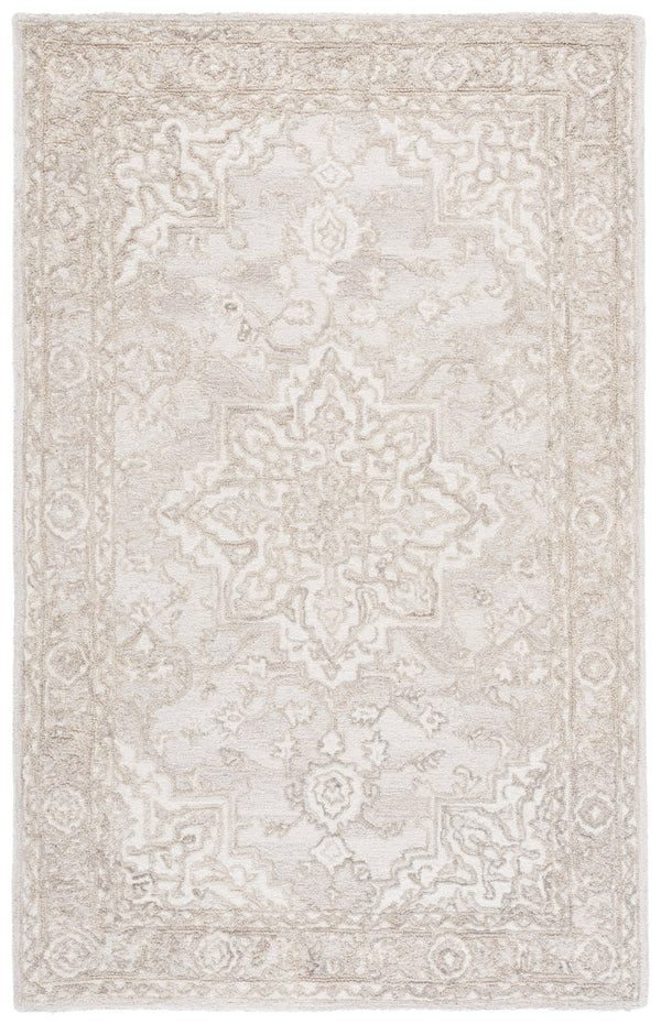 Safavieh Metro Hand-Tufted Light Brown Ivory Rug — Wool-Cotton Low-Pile Transitional Square Accent Rug 6'-0" x 6'-0" MET896T-6SQ