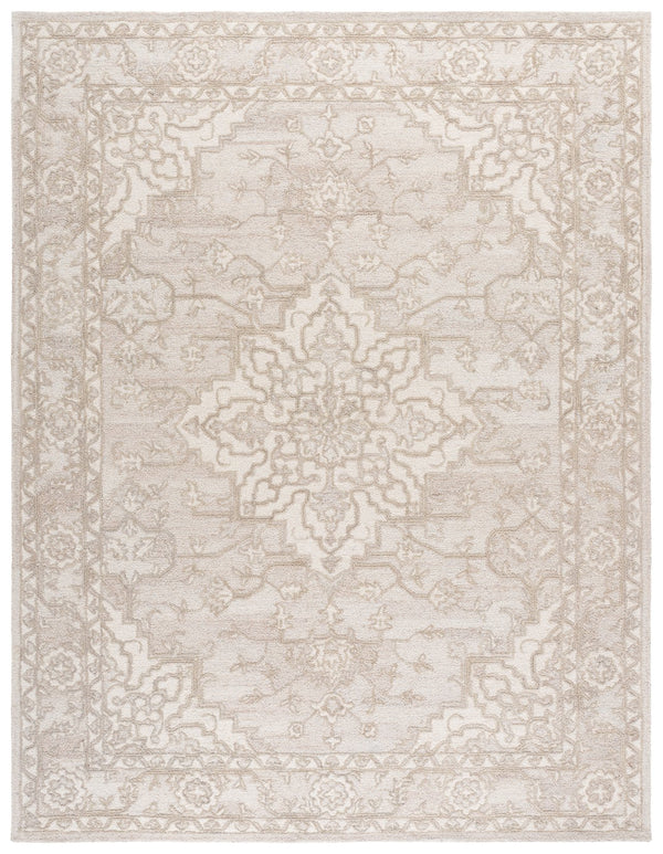 Safavieh Metro Hand-Tufted Light Brown Ivory Rug — Wool-Cotton Low-Pile Transitional Square Accent Rug 6'-0" x 6'-0" MET896T-6SQ