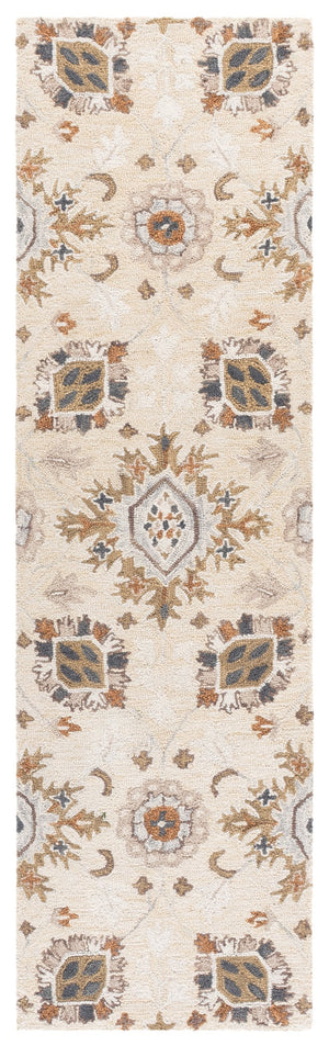 Safavieh Metro Hand-Tufted Beige Green Area Rug — Wool-Cotton Blend, Low Pile, Transitional Minimalist Style 6'-0" x 6'-0" MET898B-6SQ