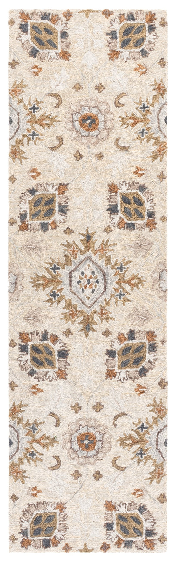 Safavieh Metro Hand-Tufted Beige Green Area Rug — Wool-Cotton Blend, Low Pile, Transitional Minimalist Style 6'-0" x 6'-0" MET898B-6SQ