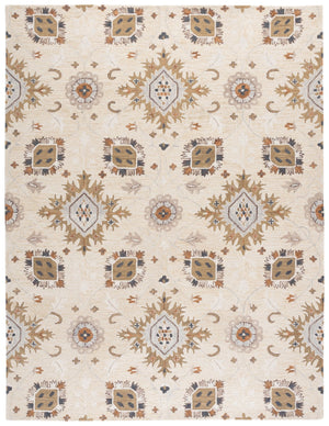 Safavieh Metro Hand-Tufted Beige Green Area Rug — Wool-Cotton Blend, Low Pile, Transitional Minimalist Style 6'-0" x 6'-0" MET898B-6SQ