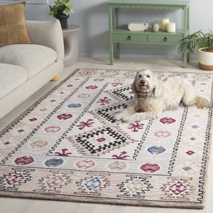 Safavieh Metro Hand-Tufted Ivory And Rust Runner Rug — Wool-Cotton Blend, Low-Profile Pile, Hallway Elegance 2'-3" x 8'-0" MET899A-28