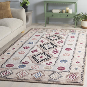 Safavieh Metro Hand-Tufted Ivory And Rust Runner Rug — Wool-Cotton Blend, Low-Profile Pile, Hallway Elegance 2'-3" x 8'-0" MET899A-28