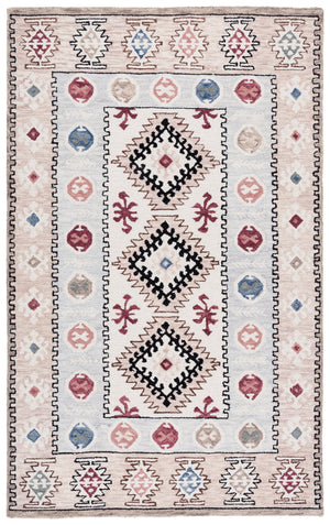 Safavieh Metro Hand-Tufted Ivory Rust Area Rug 8X10 Wool Cotton Low Pile Transitional Texture For Living Rooms 8'-0" x 10'-0" MET899A-8