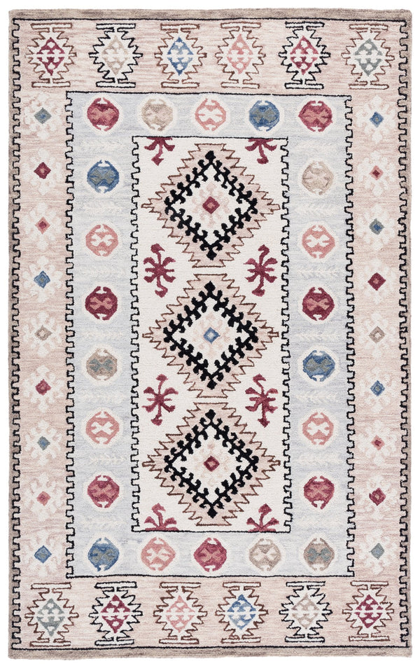 Safavieh Metro Hand-Tufted Ivory Rust Area Rug — Wool-Cotton Blend, Low Pile Transitional Elegance 6'-0" x 6'-0" MET899A-6SQ