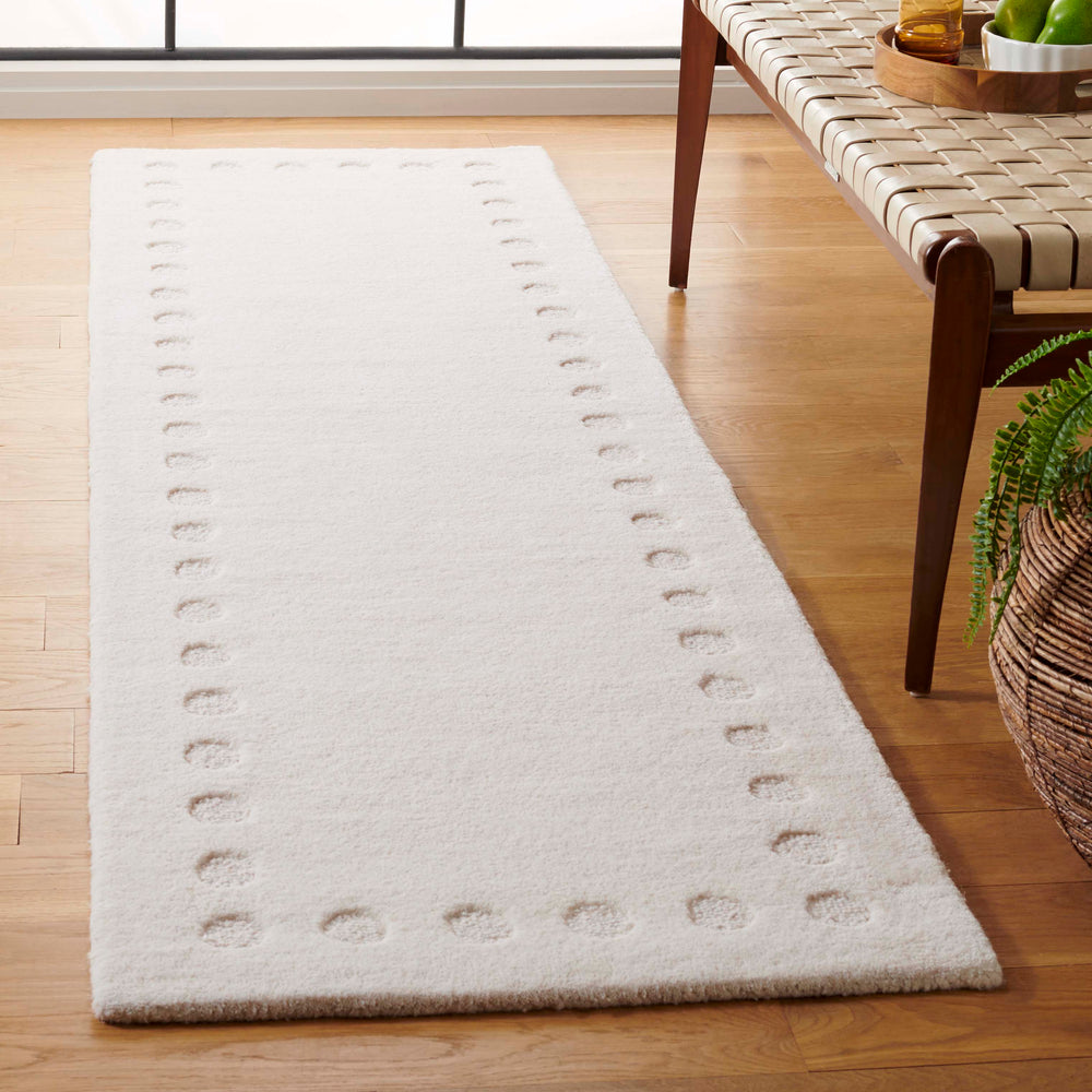 Safavieh Metro Hand-Tufted Ivory Area Rug 8X10 — 85% Wool Low-Profile Plush Pile With Subtle Border Accents 2'-3" x 7'-0" MET913A-27