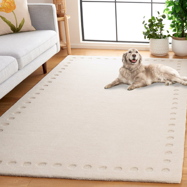 Safavieh Metro Hand‑Tufted Ivory Area Rug — 85% Wool Low‑Profile Plush With Subtle Border & Corner Motifs 6'-0" x 9'-0" MET913A-6