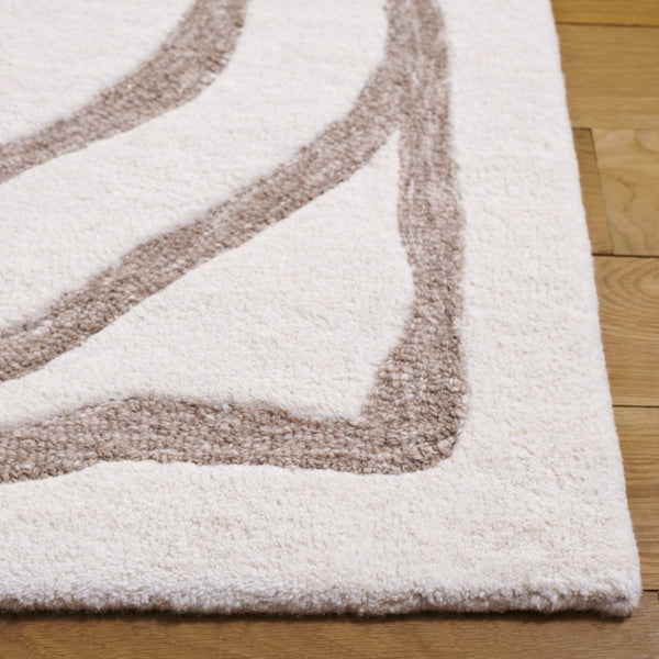 Safavieh Metro Hand-tufted Wool And Cotton Area Rug - Elegant Design For Modern Home Decor And Comfort Ivory ,Grey 80% Wool,20% Cotton Met951a-6r