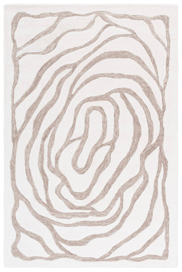 Safavieh Metro Hand-tufted Wool And Cotton Area Rug - Elegant Design For Modern Home Decor And Comfort Ivory ,Grey 80% Wool,20% Cotton Met951a-6r