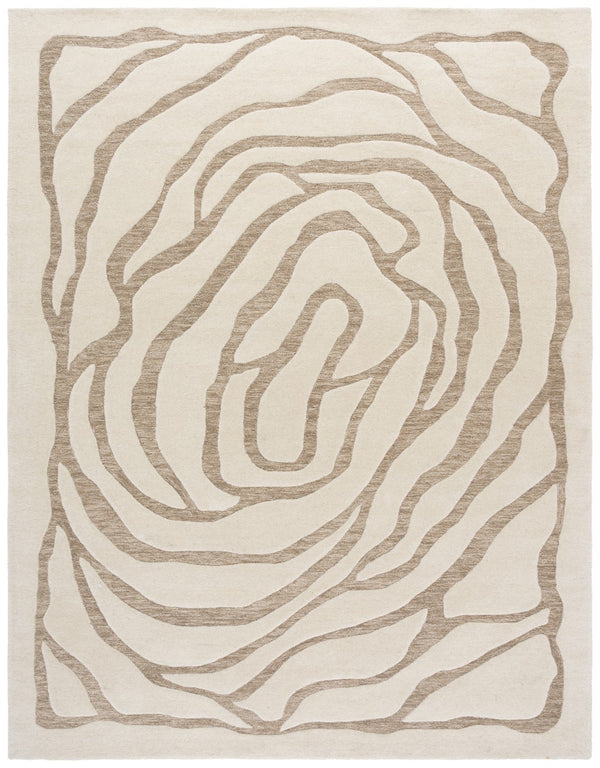 Safavieh Metro Hand-tufted Wool And Cotton Area Rug - Elegant Design For Modern Home Decor And Comfort Ivory ,Grey 80% Wool,20% Cotton Met951a-6r