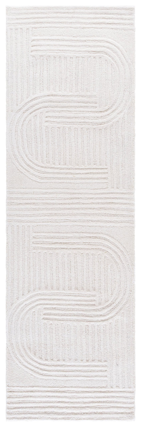 Safavieh Metro Elegant Hand-tufted Runner Rug For Hallways – Soft Wool & Cotton Blend, Modern Design, 5/8" Height Ivory 80% Wool,20% Cotton Met952a-28