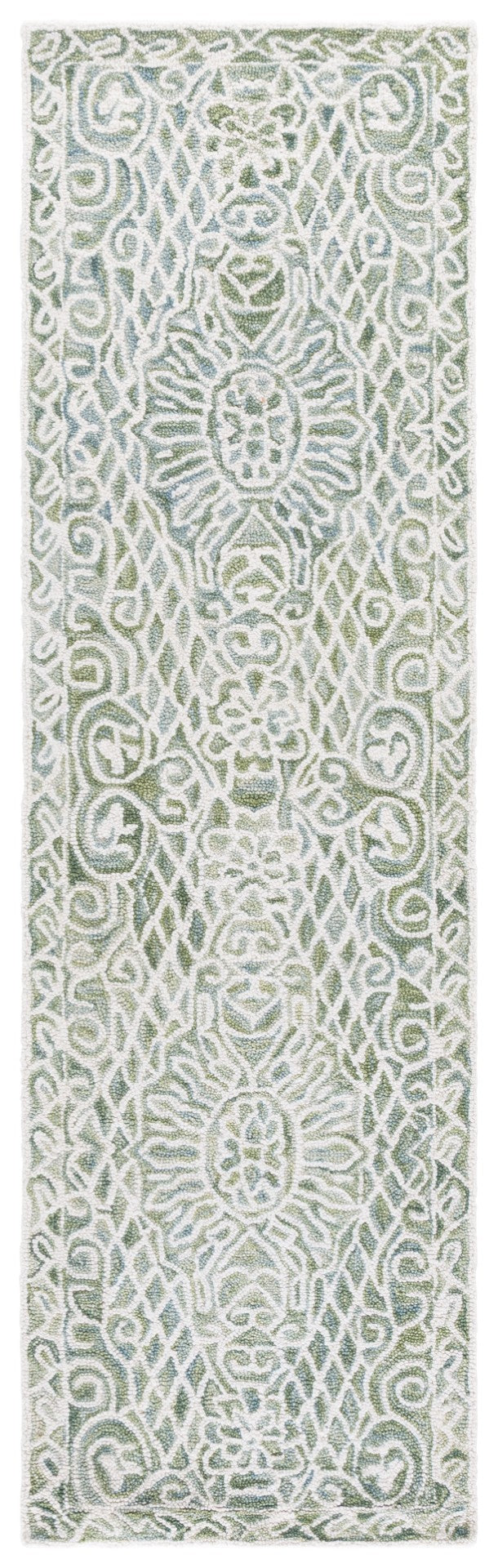Safavieh Metro Area Rug - Modern Elegance In Soft Wool Blend, Hand-tufted For Comfort, Crafted In India Green ,Ivory 80% Wool,20% Cotton Met953y-9