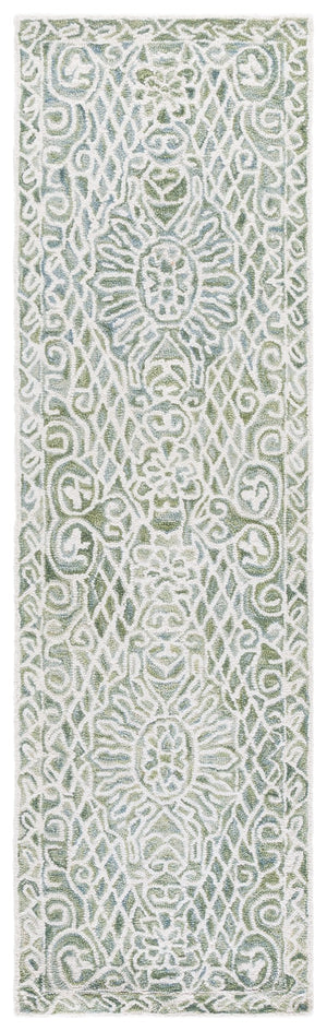 Safavieh Metro Area Rug - Modern Elegance In Soft Wool Blend, Hand-tufted For Comfort, Crafted In India Green ,Ivory 80% Wool,20% Cotton Met953y-9