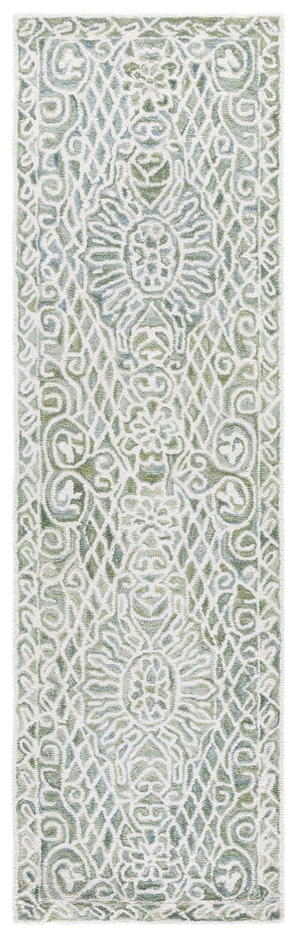 Safavieh Metro Area Rug - Modern Elegance In Soft Wool Blend, Hand-tufted For Comfort, Crafted In India Green ,Ivory 80% Wool,20% Cotton Met953y-9