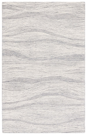 Safavieh Metro Hand-tufted Indian Wool & Cotton Area Rug - Elegant Round Design For Cozy Spaces And Style Grey ,Ivory Indian Wool And Cotton With Latex Met995f-8sq