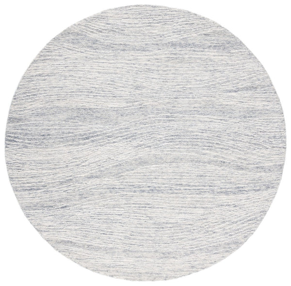 Safavieh Metro Hand-tufted Indian Wool & Cotton Area Rug - Elegant Round Design For Cozy Spaces And Style Grey ,Ivory Indian Wool And Cotton With Latex Met995f-8sq