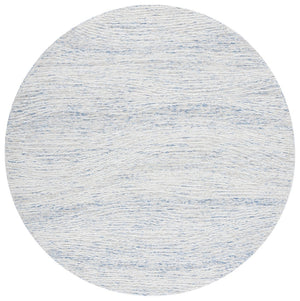 Safavieh Metro Hand-tufted Indian Wool & Cotton Area Rug - Elegant Round Design For Cozy Spaces And Style Light Blue ,Ivory Indian Wool And Cotton With Latex Met995l-8r