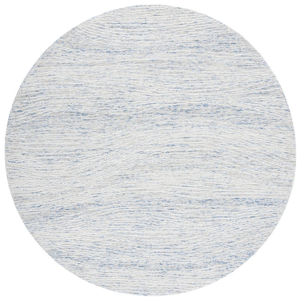 Safavieh Metro Hand-tufted Indian Wool & Cotton Area Rug - Elegant Round Design For Cozy Spaces And Style Light Blue ,Ivory Indian Wool And Cotton With Latex Met995l-8r
