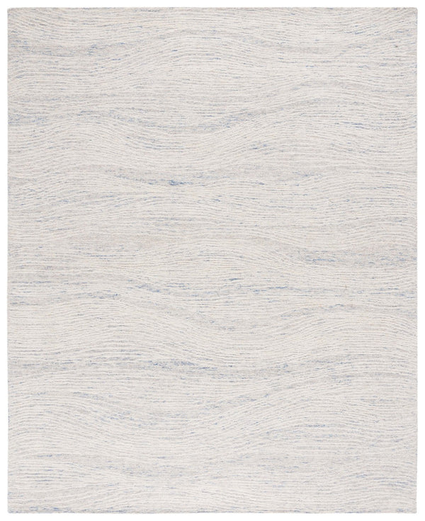 Safavieh Metro Hand-tufted Indian Wool & Cotton Area Rug - Elegant Round Design For Cozy Spaces And Style Light Blue ,Ivory Indian Wool And Cotton With Latex Met995l-8r