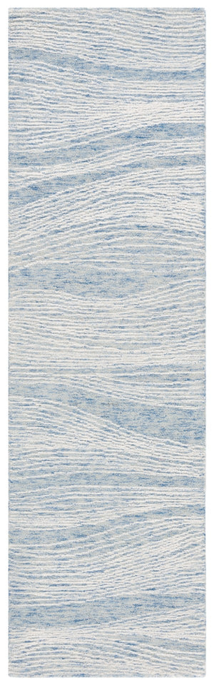 Safavieh Metro Hand-tufted Indian Wool & Cotton Area Rug - Elegant Round Design For Cozy Spaces And Style Blue ,Ivory Indian Wool And Cotton With Latex Met995m-1115