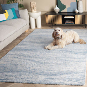 Safavieh Metro Hand-tufted Indian Wool & Cotton Area Rug - Elegant Round Design For Cozy Spaces And Style Blue ,Ivory Indian Wool And Cotton With Latex Met995m-1115