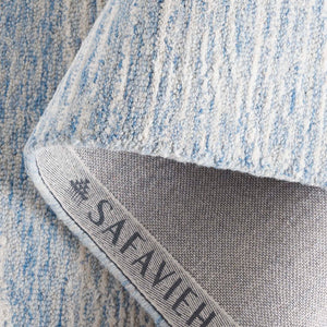 Safavieh Metro Hand-tufted Indian Wool & Cotton Area Rug - Elegant Round Design For Cozy Spaces And Style Blue ,Ivory Indian Wool And Cotton With Latex Met995m-1115