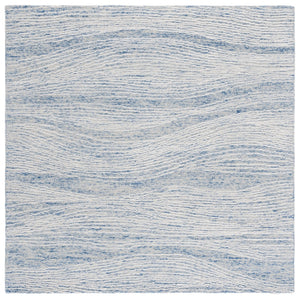 Safavieh Metro Hand-tufted Indian Wool & Cotton Area Rug - Elegant Round Design For Cozy Spaces And Style Blue ,Ivory Indian Wool And Cotton With Latex Met995m-1115