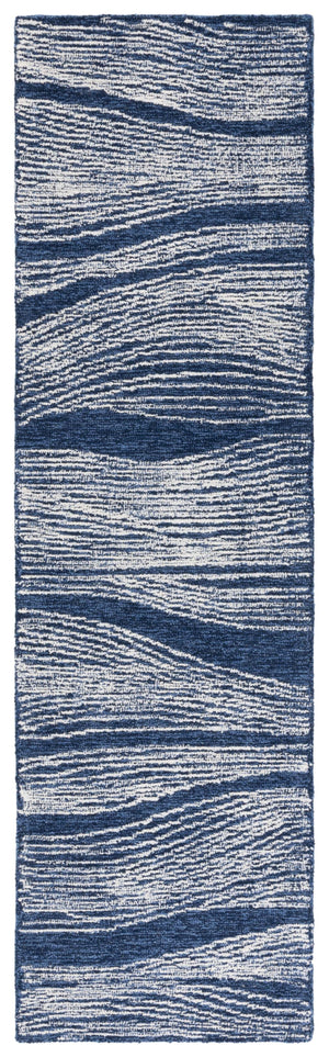 Safavieh Metro Exquisite Hand-tufted Area Rug In Premium Indian Wool For Timeless Elegance And Comfort Navy ,Ivory Wool Pile Met995n-6sq