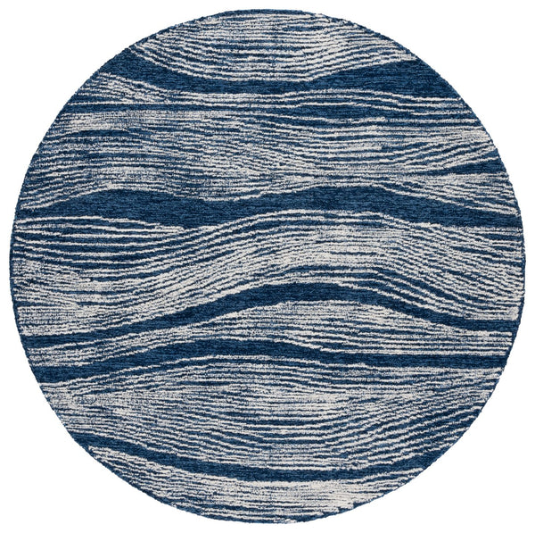 Safavieh Metro Exquisite Hand-tufted Area Rug In Premium Indian Wool For Timeless Elegance And Comfort Navy ,Ivory Wool Pile Met995n-6sq