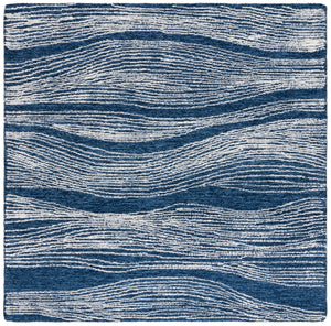 Safavieh Metro Exquisite Hand-tufted Area Rug In Premium Indian Wool For Timeless Elegance And Comfort Navy ,Ivory Wool Pile Met995n-6sq