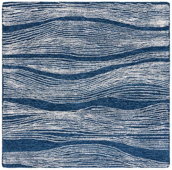 Safavieh Metro Exquisite Hand-tufted Area Rug In Premium Indian Wool For Timeless Elegance And Comfort Navy ,Ivory Wool Pile Met995n-6sq