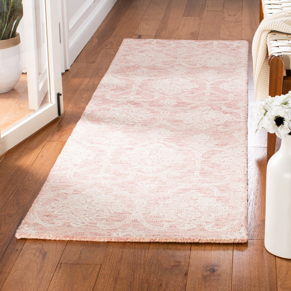 Safavieh Metro Hand-Tufted Pink And Ivory Area Rug 8X10 Wool-Cotton Blend Low-Pile Latex Backing, Elegant Transitional Decor 9'-0" x 12'-0" MET996U-9